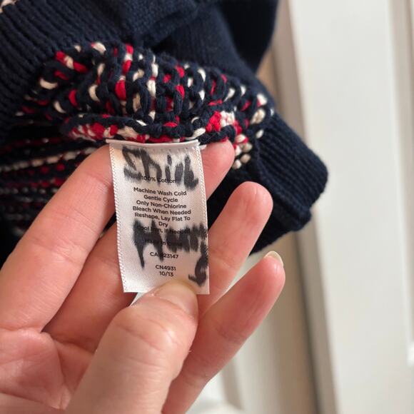 Talbots Women’s Red Tweed Knit Boxy Cardigan Sz XL Americana Cotton Festive - Picture 5 of 7